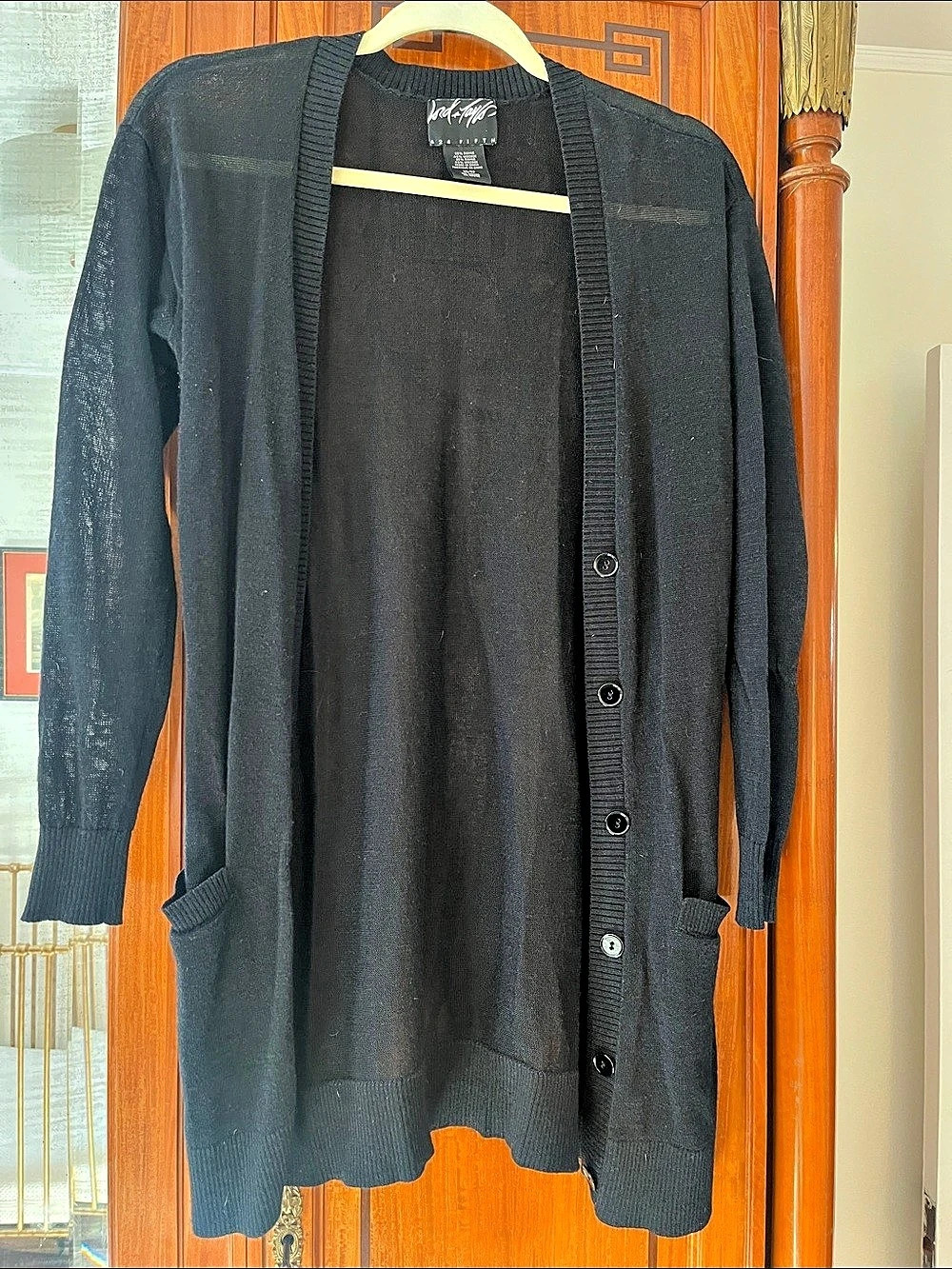 Lord &Taylor Long Black Cardigan
Size XS/P